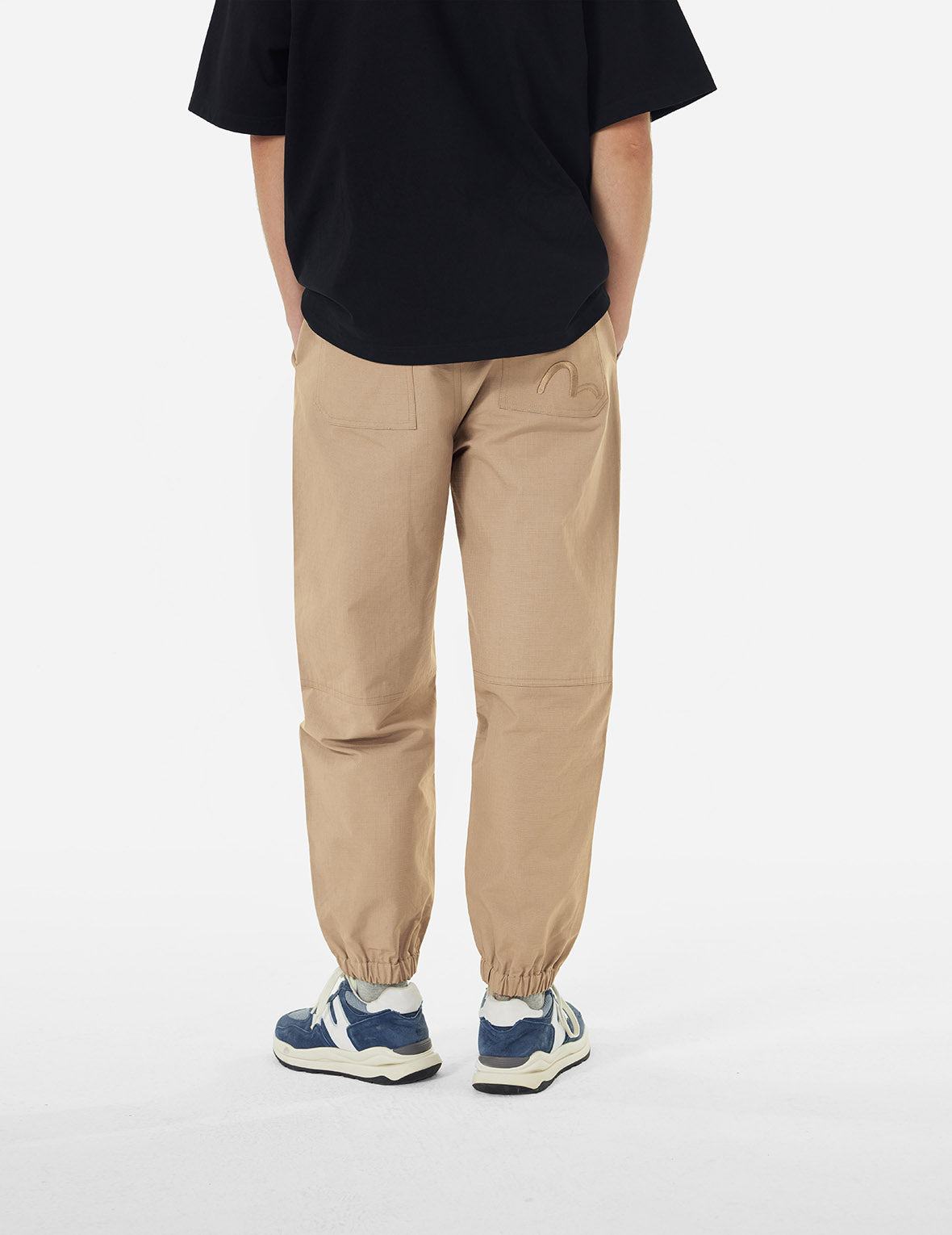 Seagull Embroidery and Logo Print Loose Fit Joggers - 4