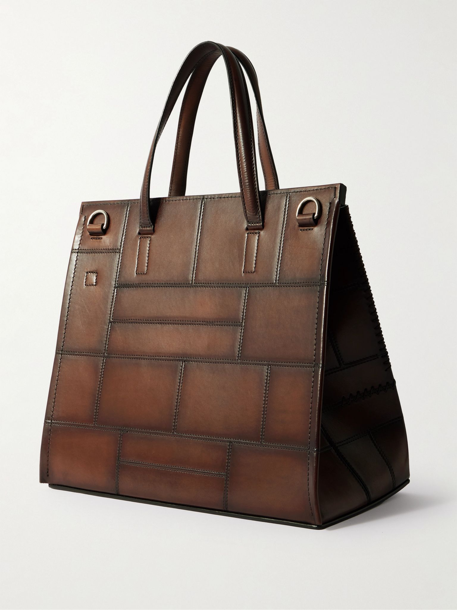 Luti 38 Patchwork Venezia Mosaico Leather Tote Bag Brown - 3