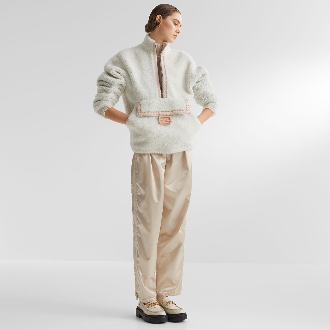 White shearling anorak - 4