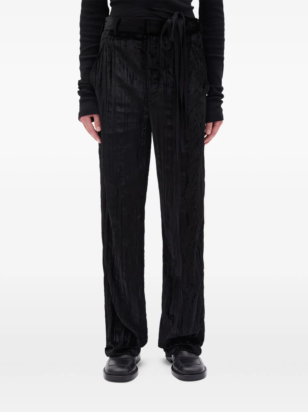 black relaxed-fit trousers - 1