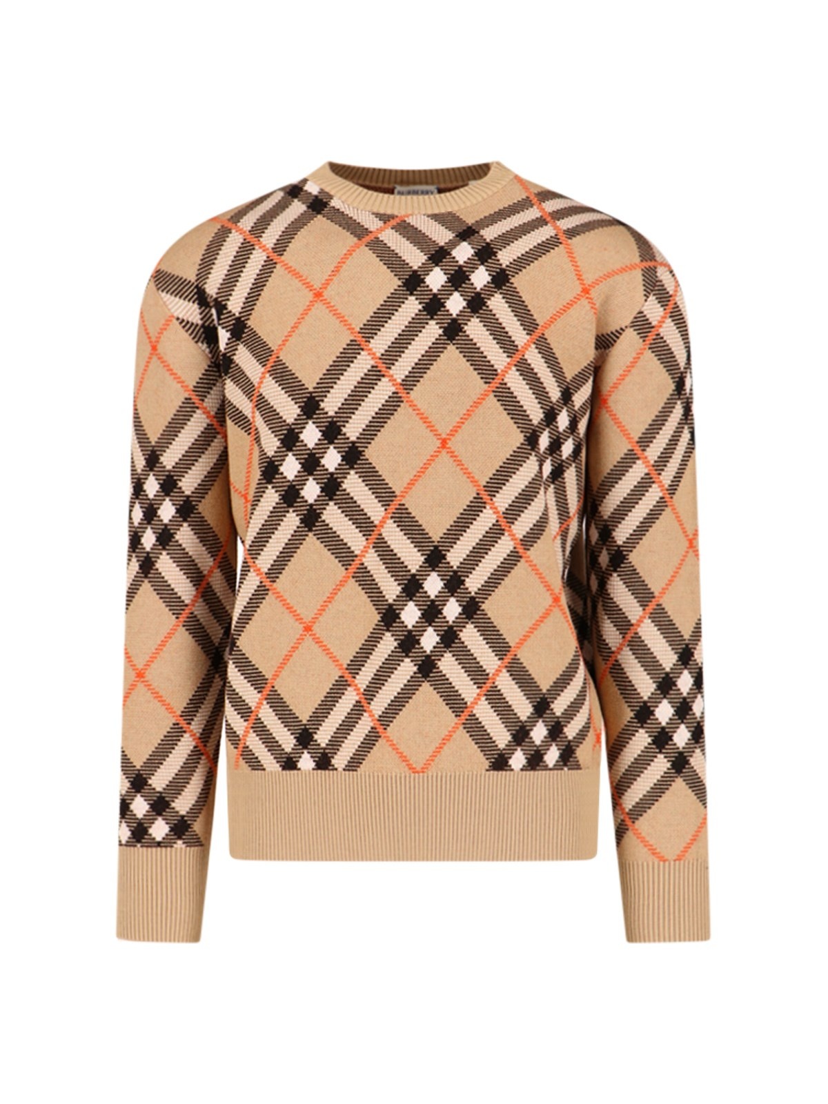 'CHECK' CREW NECK SWEATER - 1