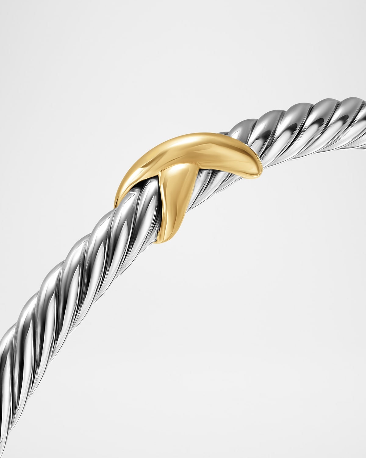 Cable Flex Center Station X Bracelet in Silver and 14K Gold, 4mm - 4
