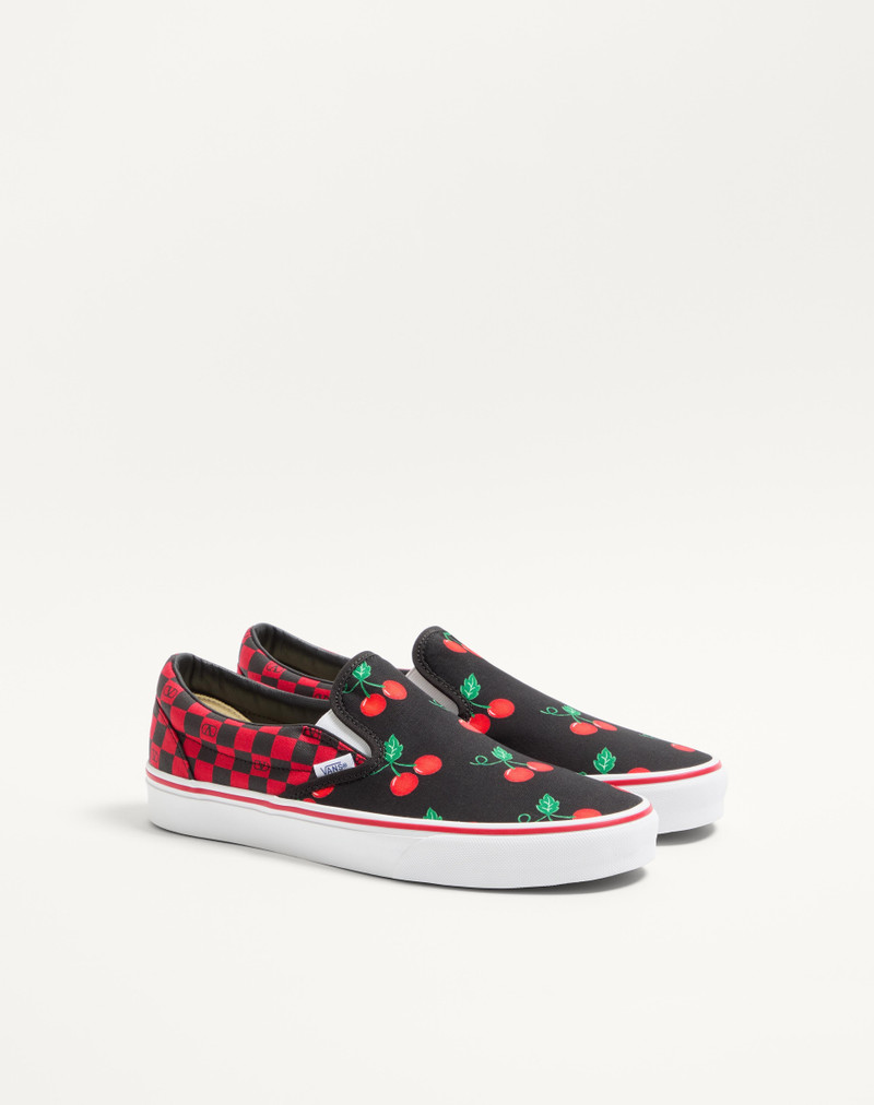 VALENTINO GARAVANI AND VANS SLIP-ON SNEAKER IN FABRIC WITH MAXI CHERRYFIC PRINT AND VLOGO CHECKERBOA 3