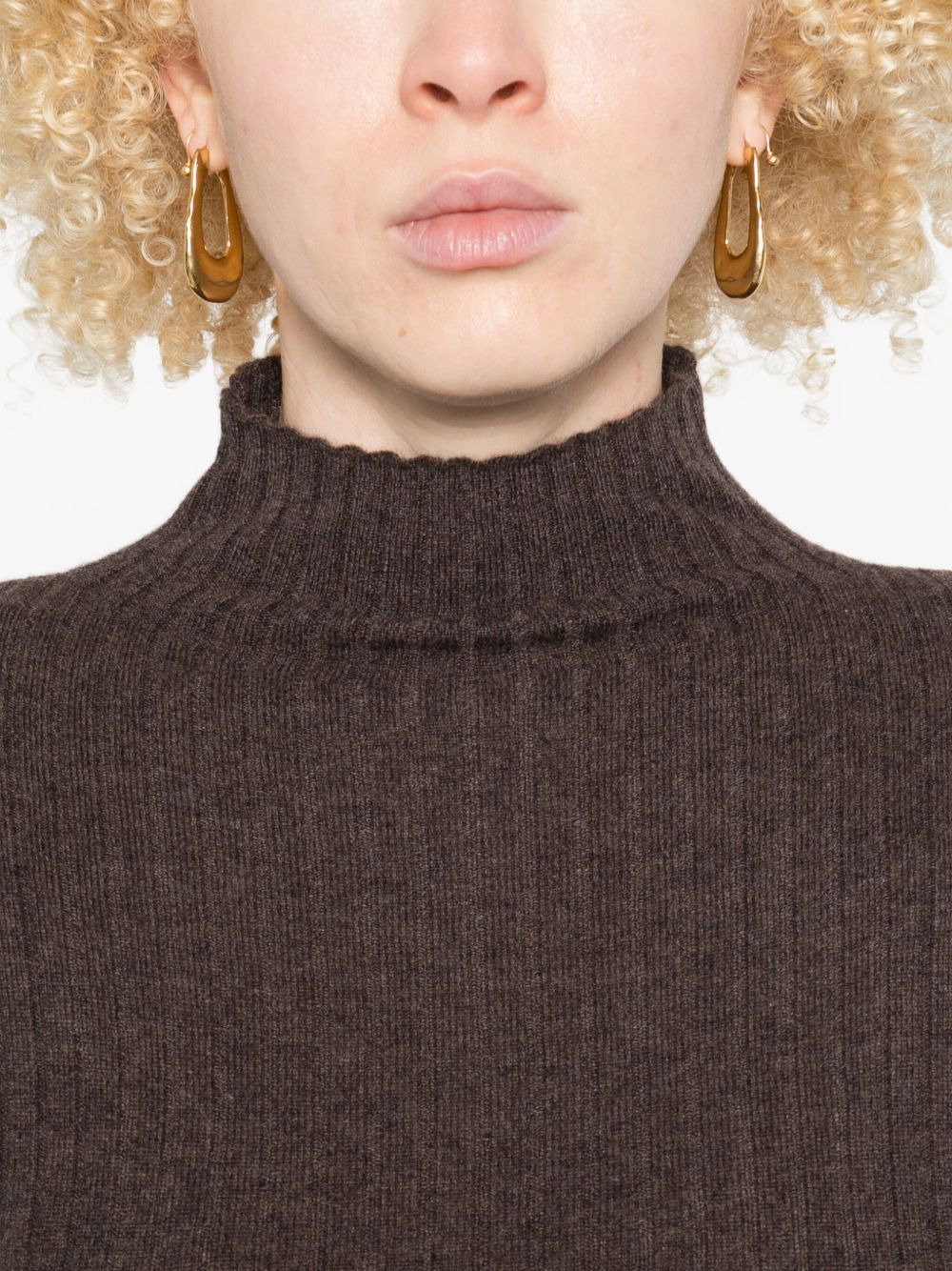 ribbed high-neck sweater - 5