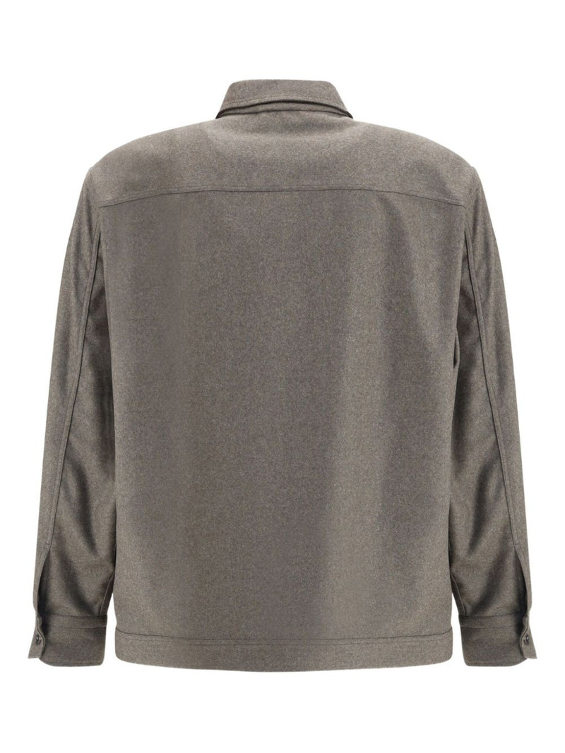 Brioni button-fastening patch-pocket shirt outlook