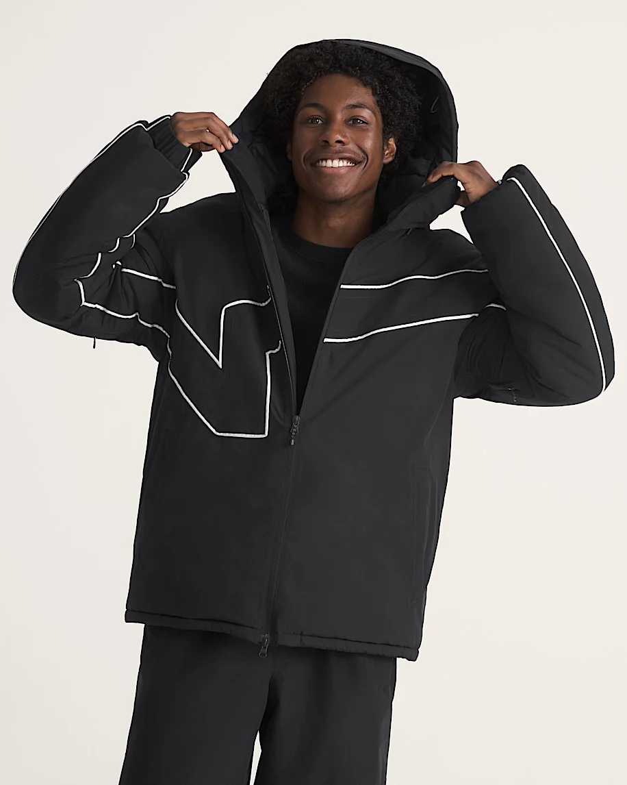 90's Big Block Hooded Puffer Jacket - 1