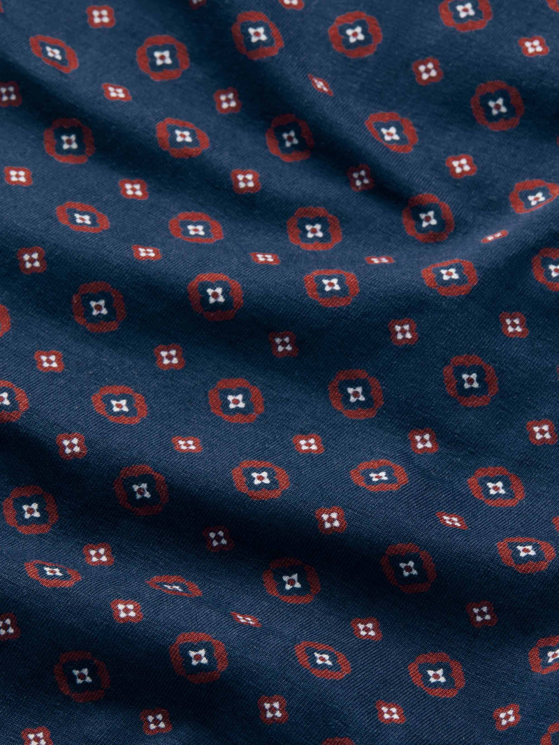 Rose Pima Cotton Boxer Briefs Navy Blue & Red Rose 6