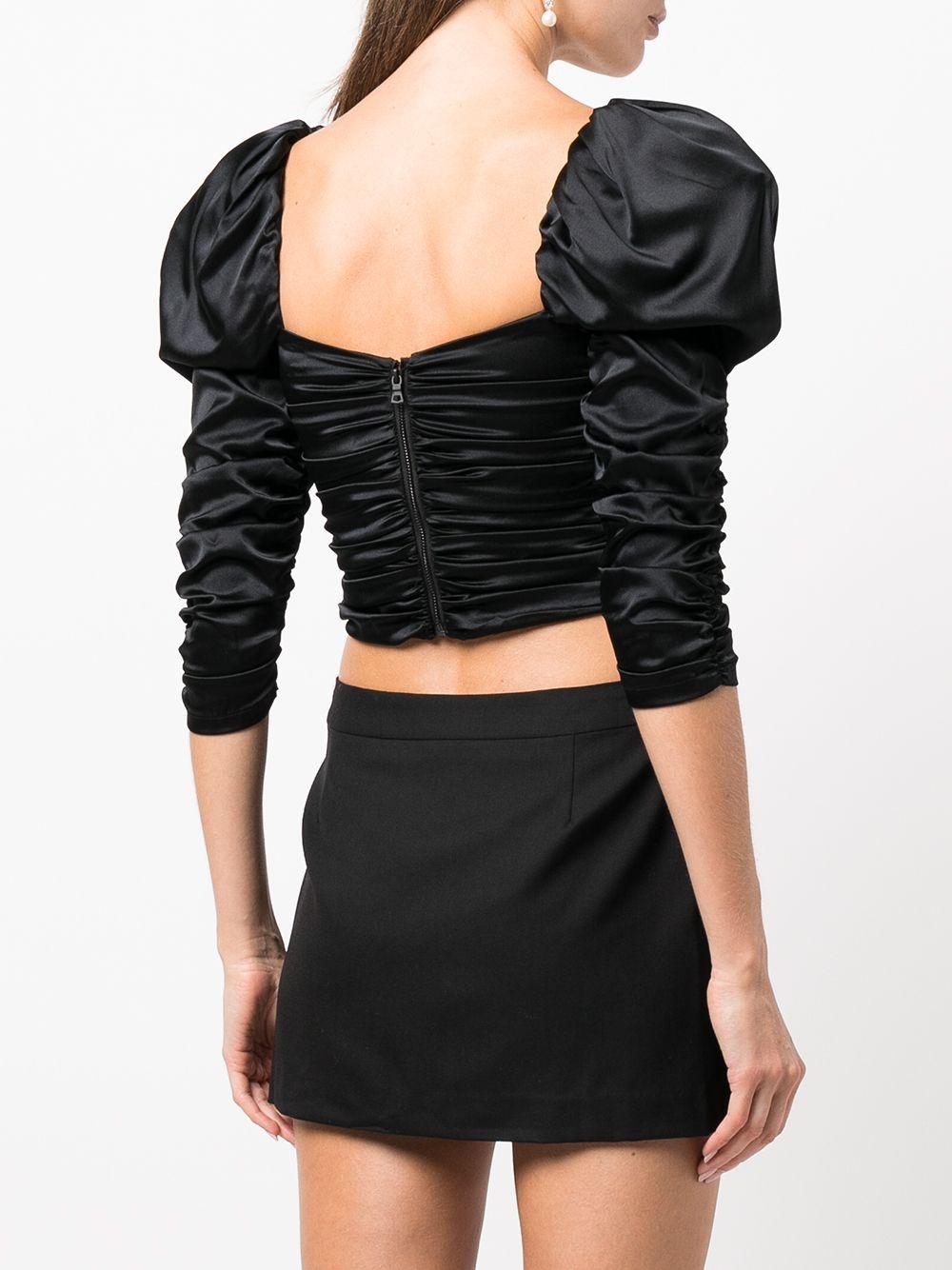 Katrice ruched puff-sleeve top - 4