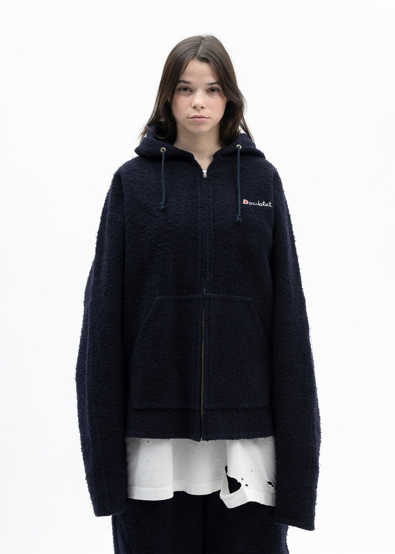 NAVY REVERSIBLE SEWING HOODIE 1