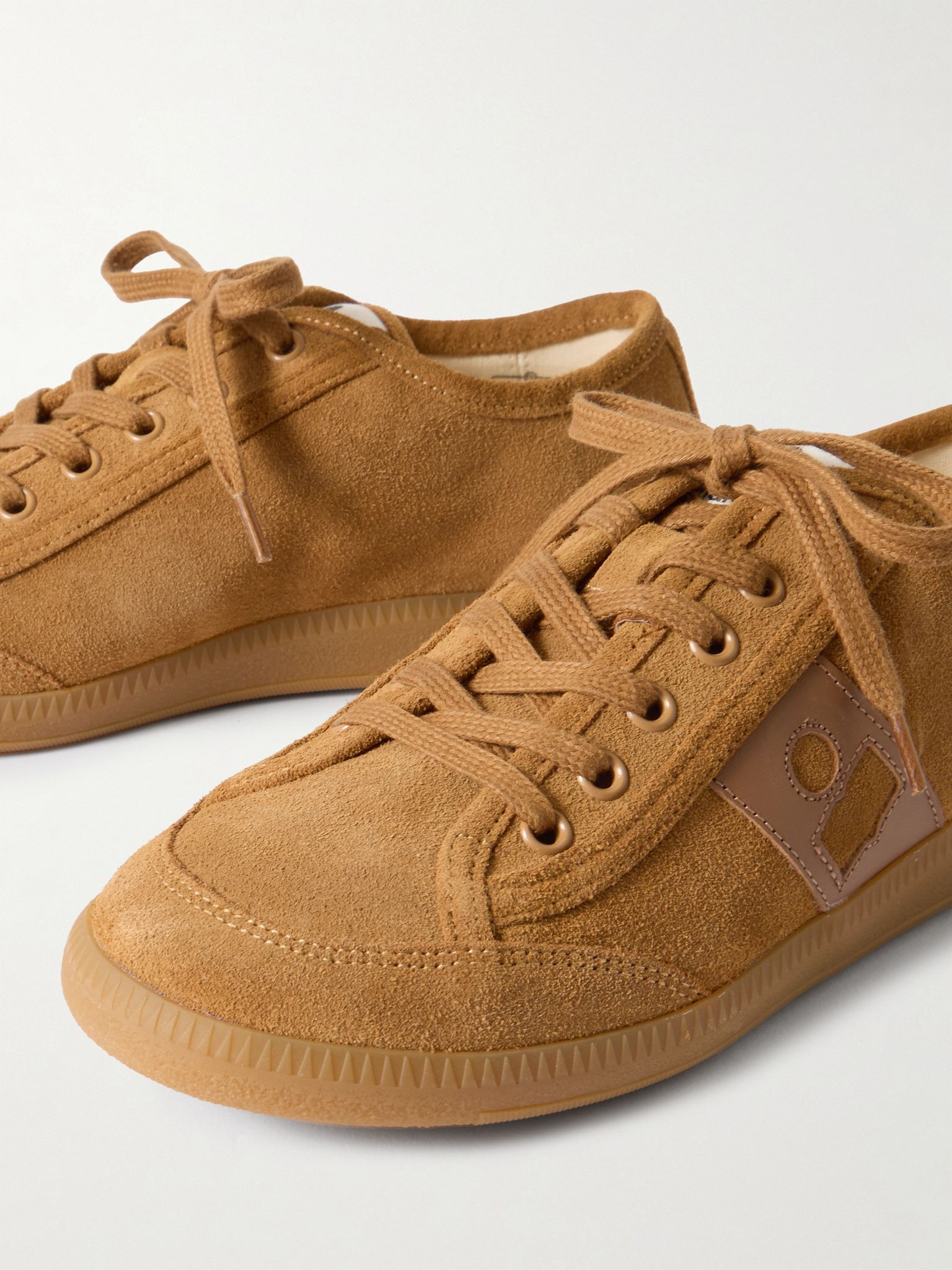 Klyce leather-trimmed suede sneakers Brown - 4