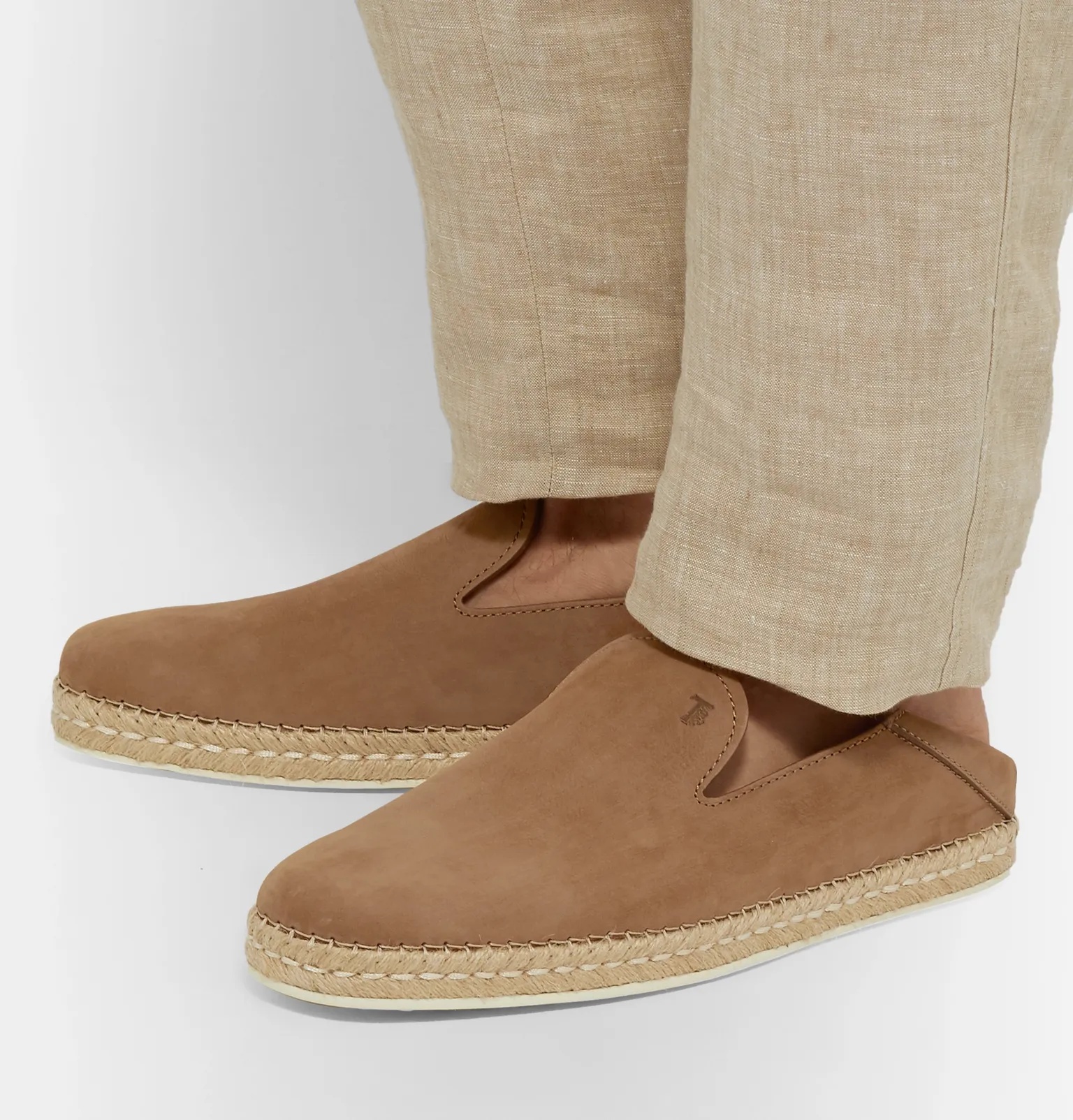 Collapsible-Heel Nubuck Espadrilles - 20