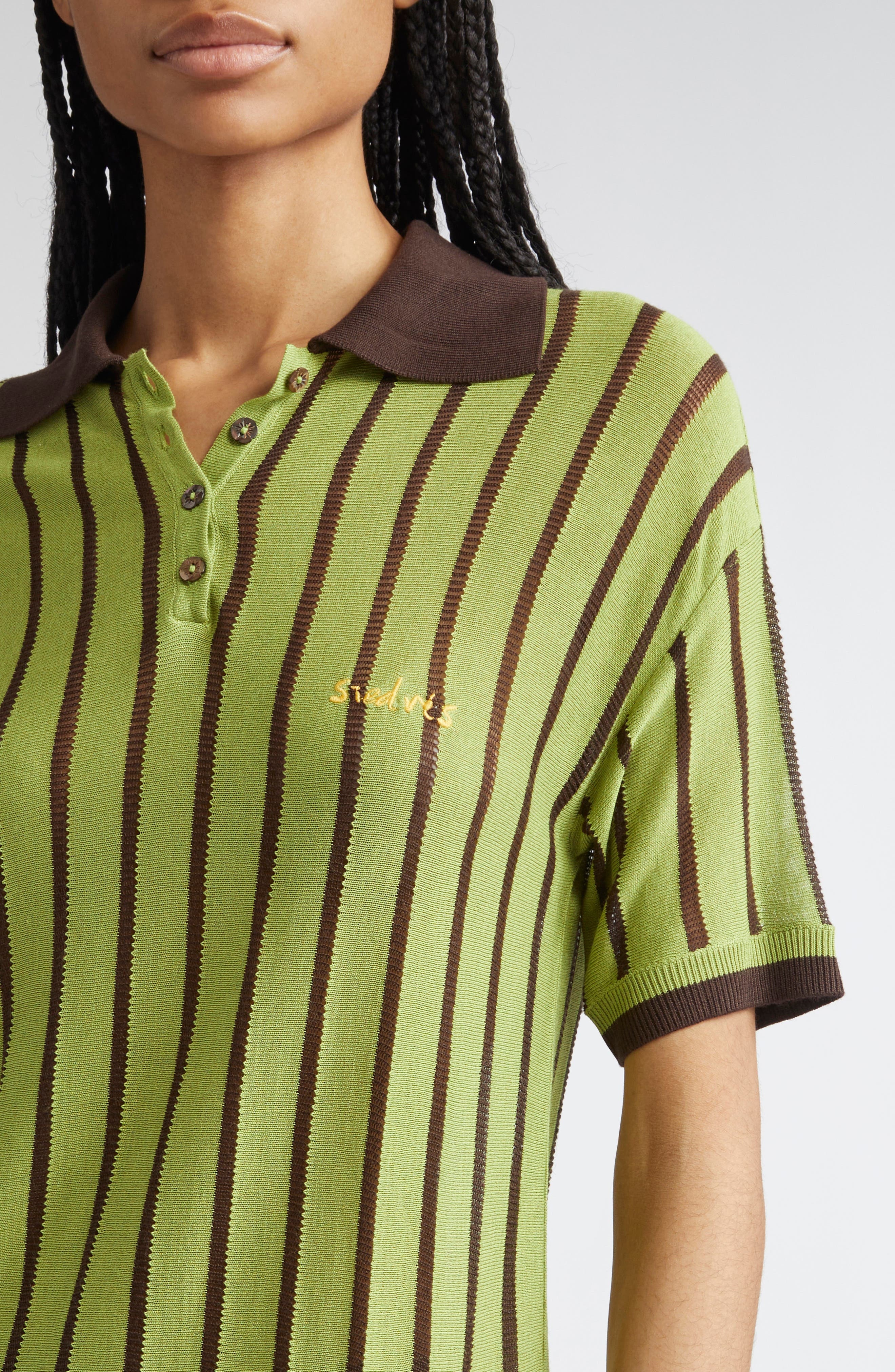 Siedrés Rounes Stripe Polo in Green at Nordstrom - 5