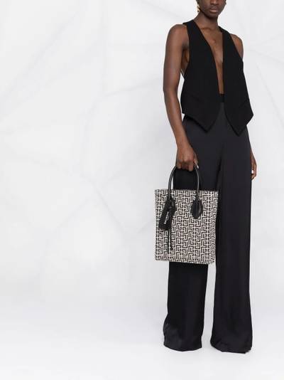 Balmain monogram-pattern tote bag outlook