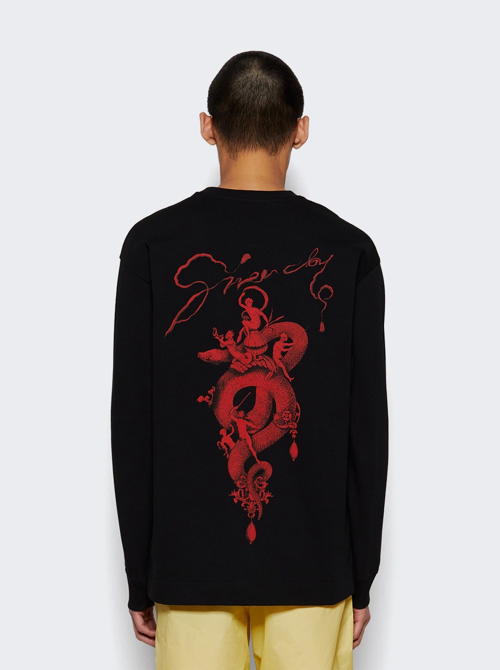 Regular Long Sleeves Tee Black - 4