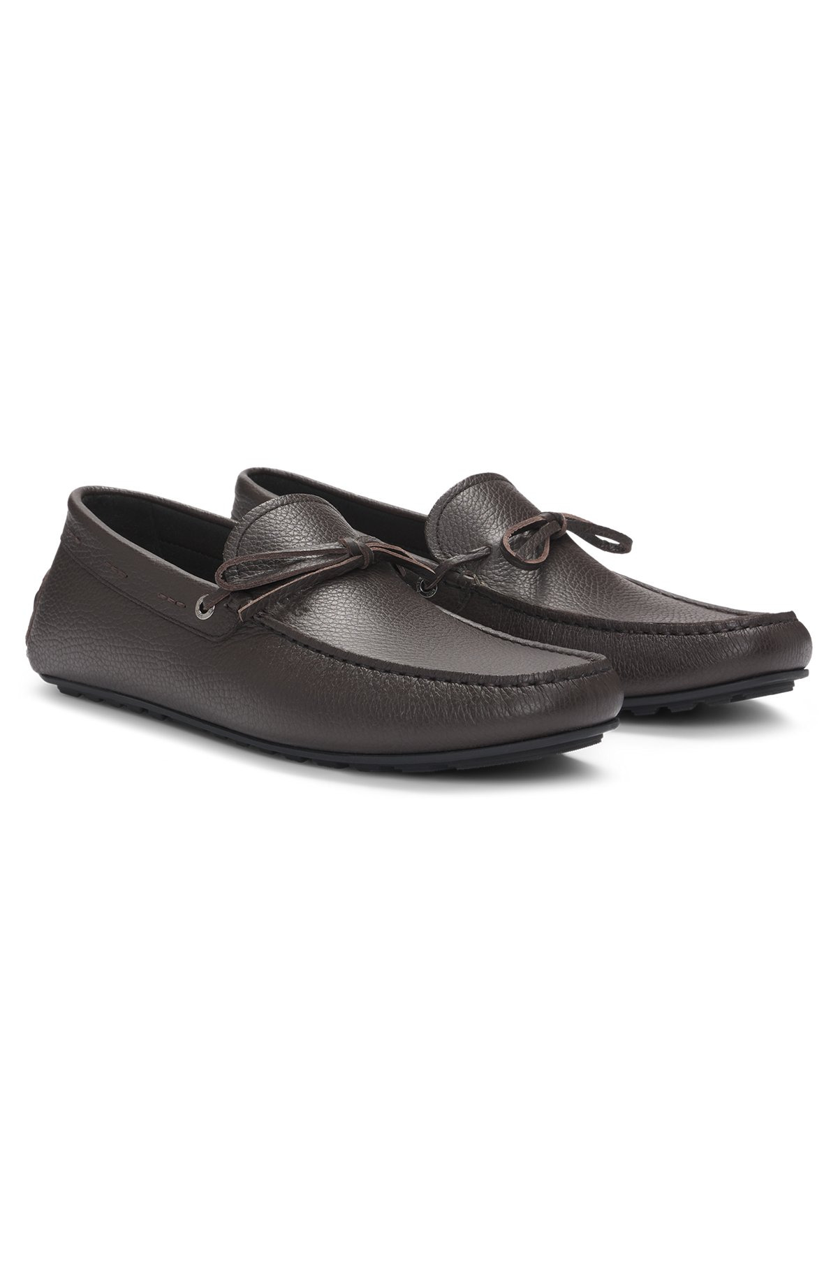 GRAINED-LEATHER MOCCASINS WITH DRIVER SOLE - 2