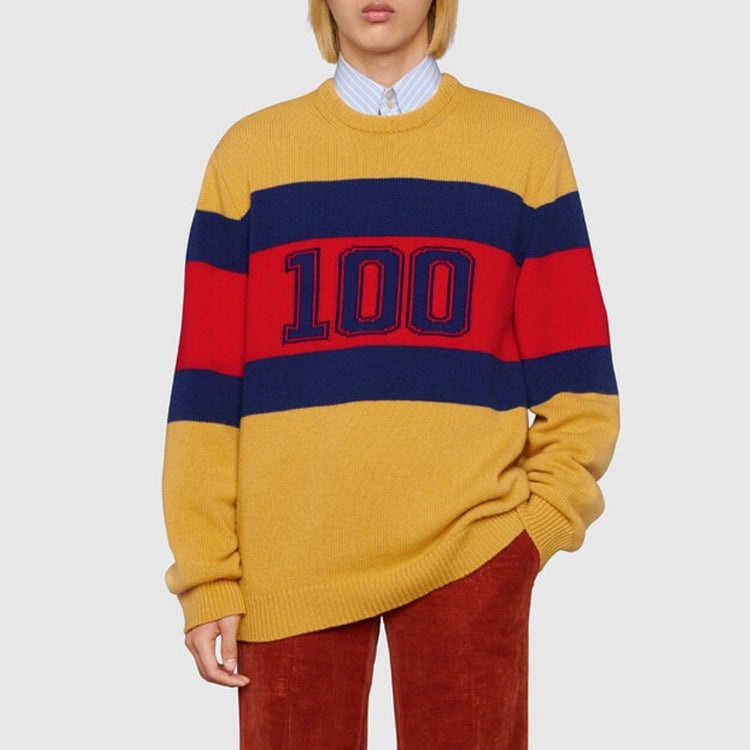 Gucci 100 Wool Sweater 'Yellow Red Blue' 676393-XKB43-7123 - 3