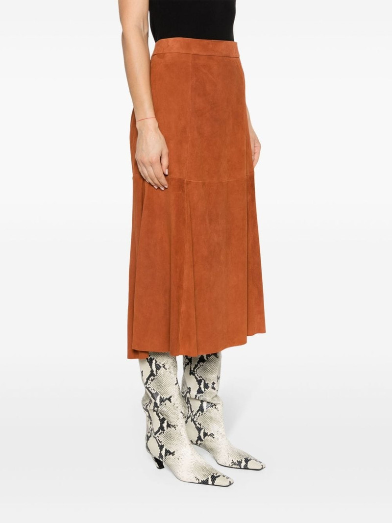 suede A-line midi skirt 3