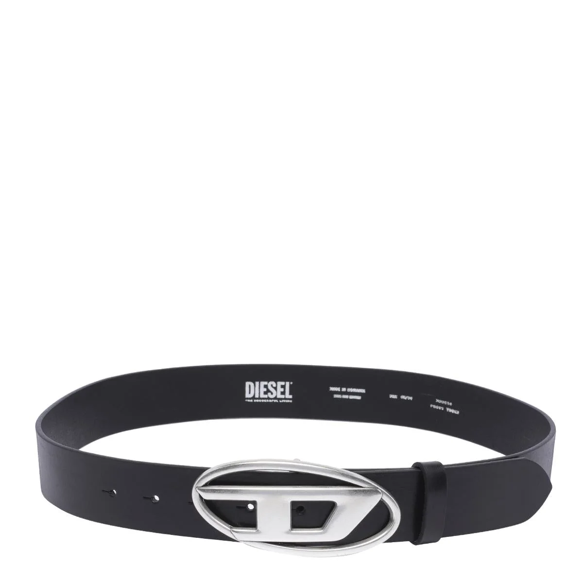 Diesel DIESEL BLACK AND SILVER LEATHER BELT - 1