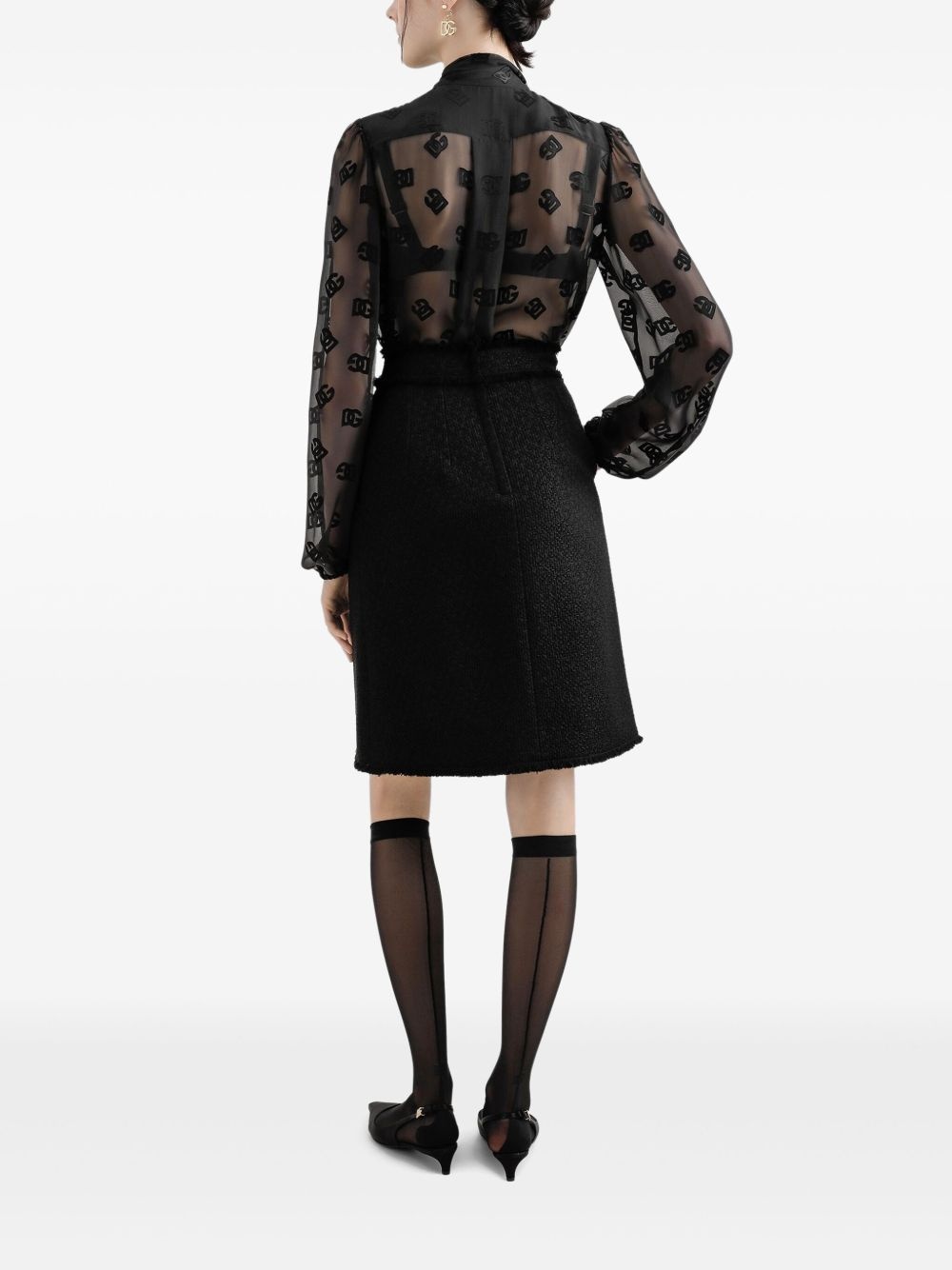 tweed midi skirt - 3