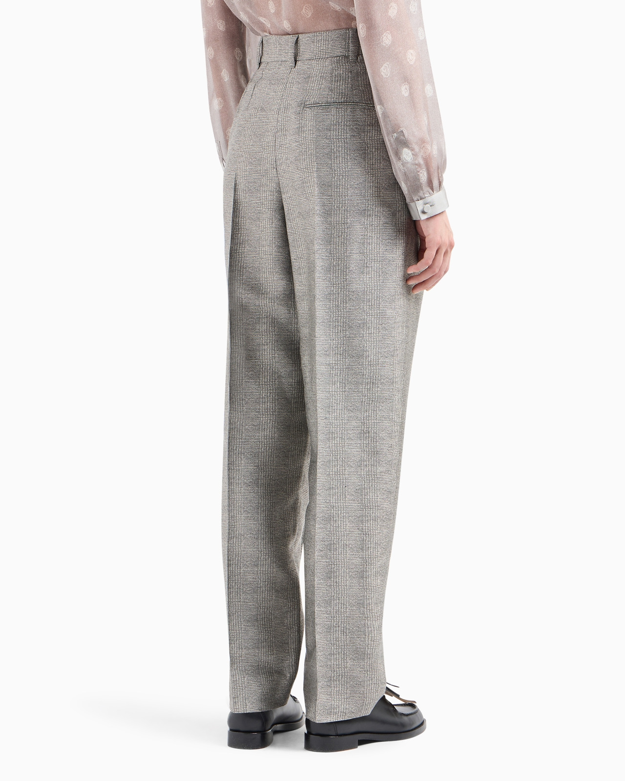 Icon trousers with pleats in a Prince of Wales check viscose - 3