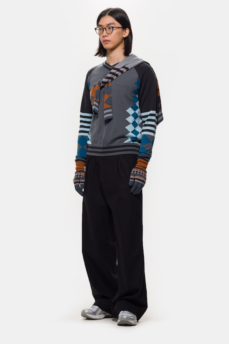 Asics Laricoid Knit Jumper in Anchor Grey/Sky outlook