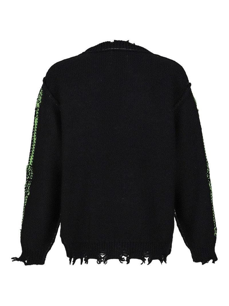 doublet skull-embellished frayed-edges sweater outlook
