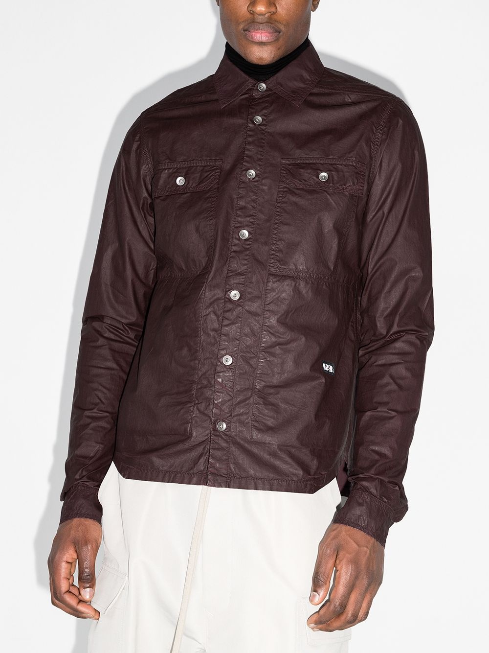 waxed effect buttoned shirt jacket - 2