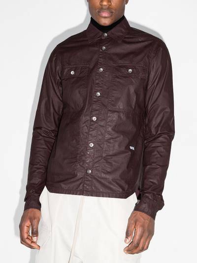 Rick Owens DRKSHDW waxed effect buttoned shirt jacket outlook