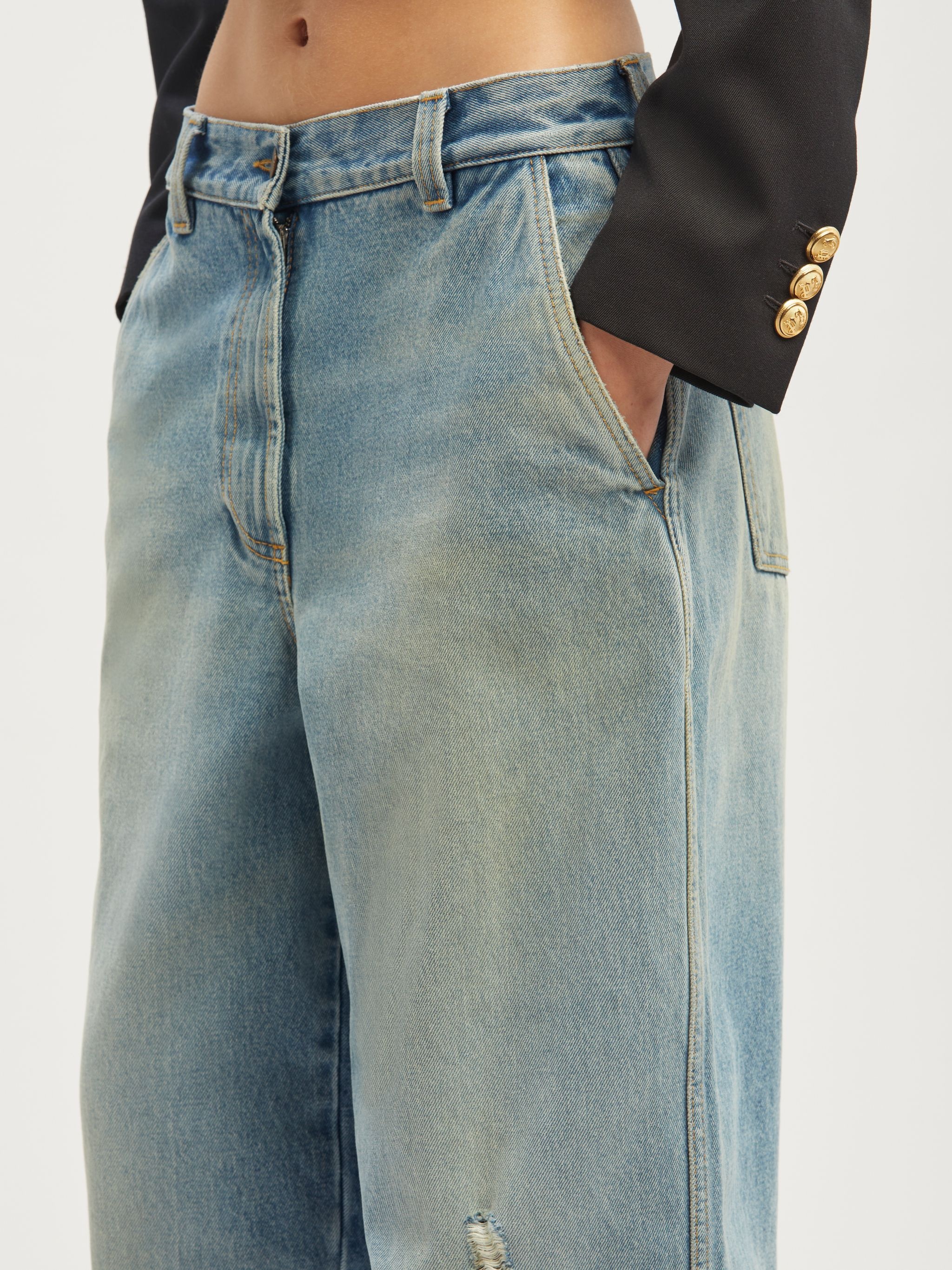 デニム・ジーパン Palm Angels Paris Jeans Wide Palm Angels Paris wide-leg Jeans | Blue | FARFETCH