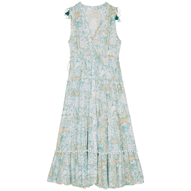 Women Maxi Dress Hidden Fishes - Vilebrequin x Poupette St Barth - 1