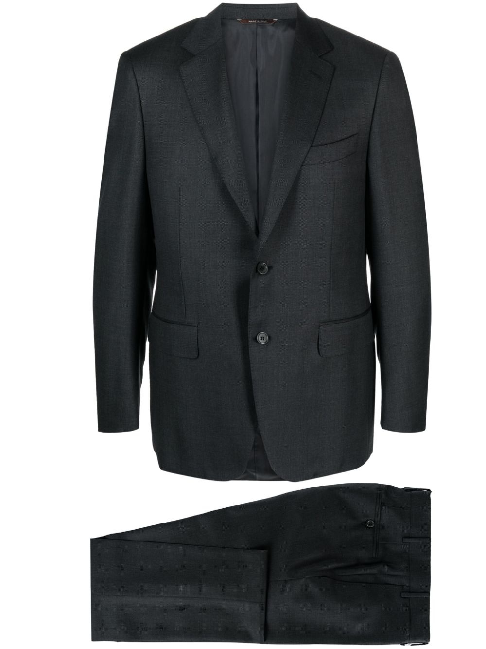 single-breasted wool suit - 1