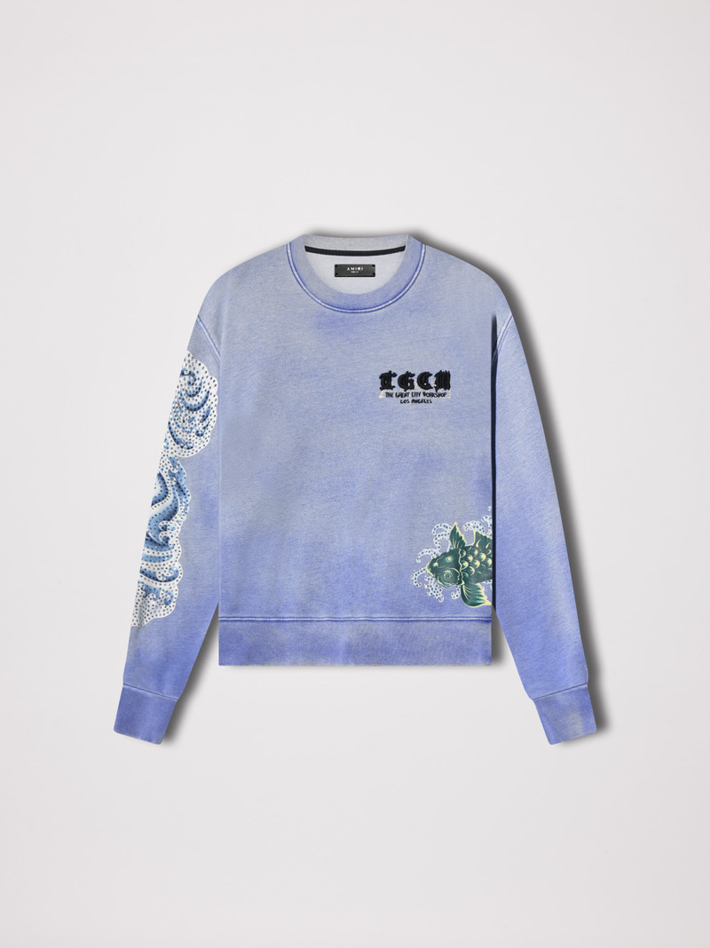T.G.C.W. CRYSTAL KOI WAVE CREWNECK - 1