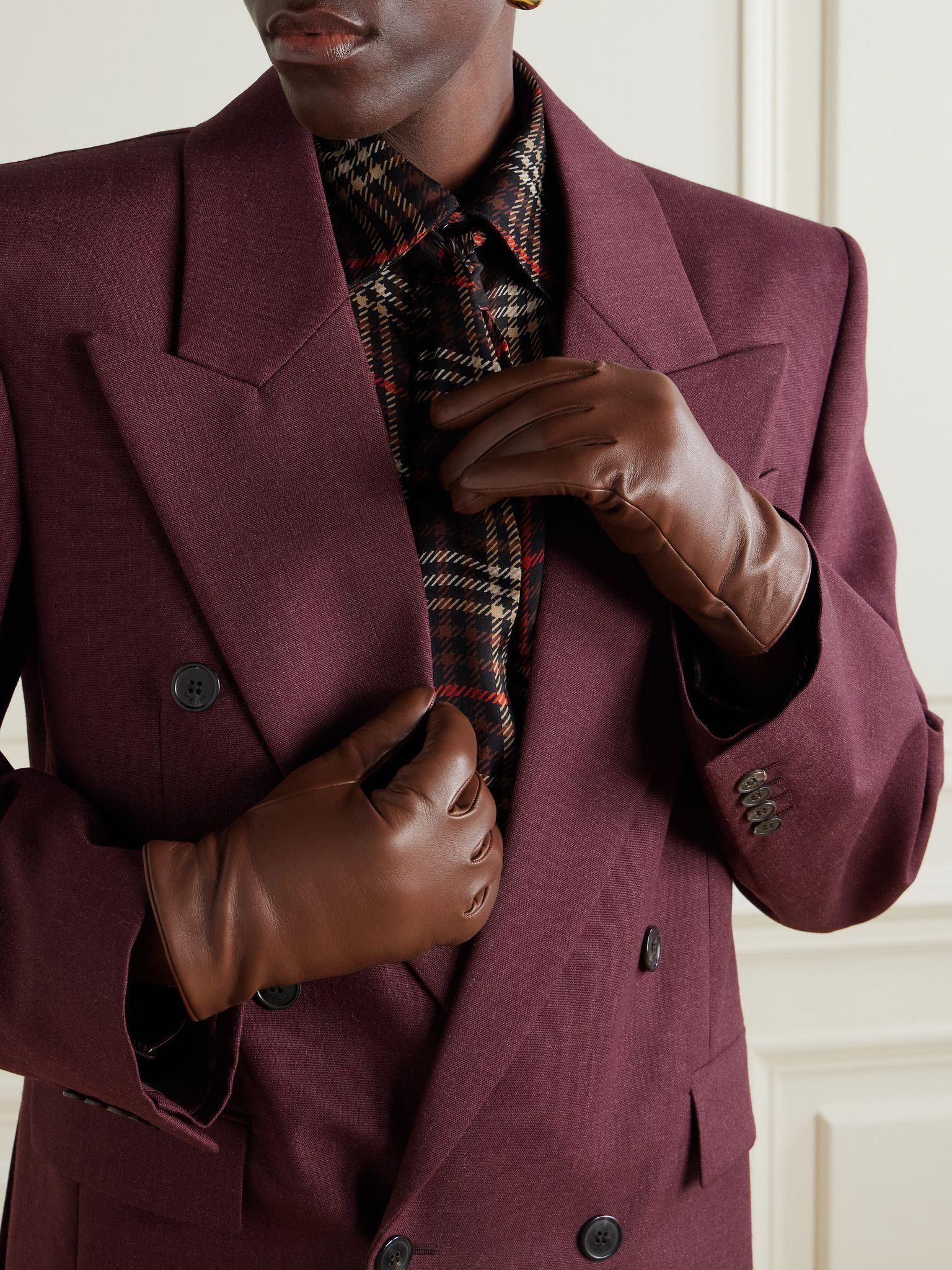 Leather gloves Brown - 2