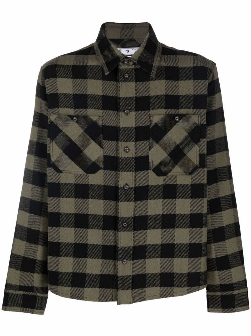 Arrows-print flannel shirt - 1