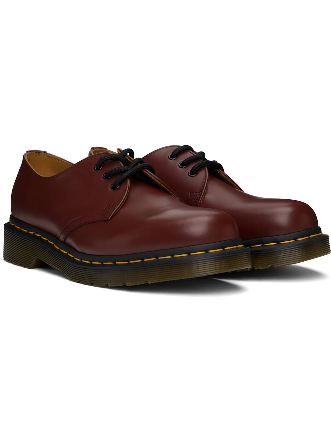 Burgundy 1461 Smooth Leather Derbys - 4
