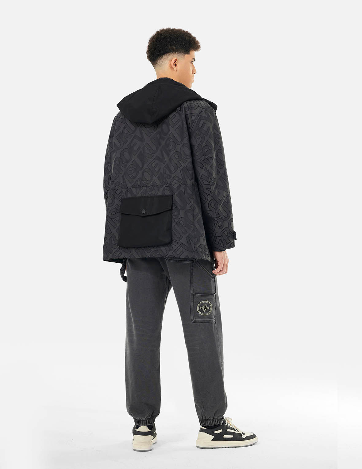 Allover Logo Jacquard and Multi Pocket Relax Fit Jacket - 6