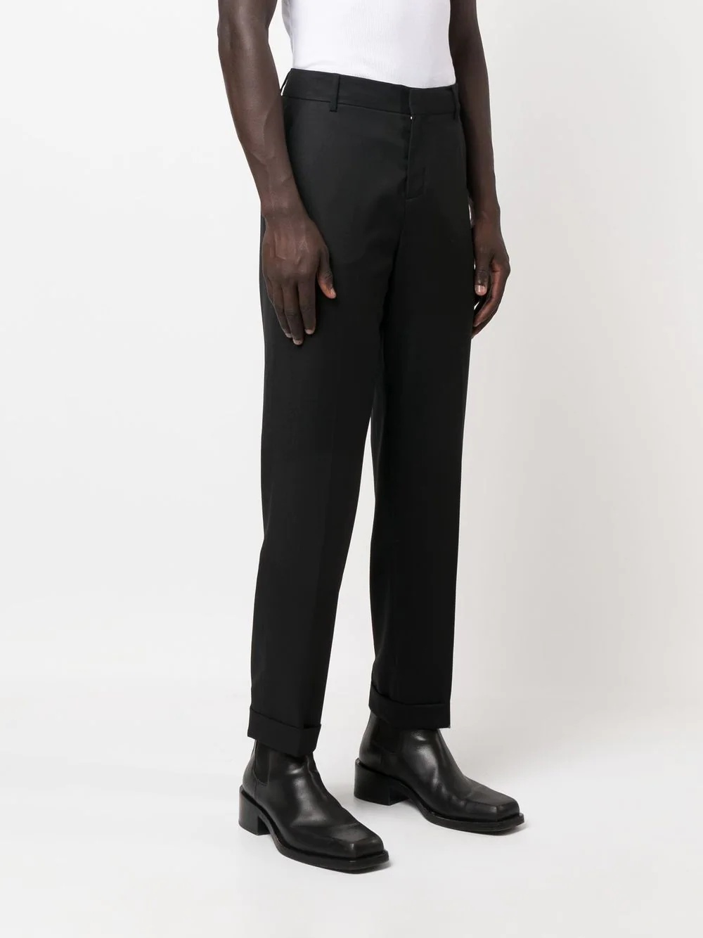 mid-rise straight-leg trousers - 3