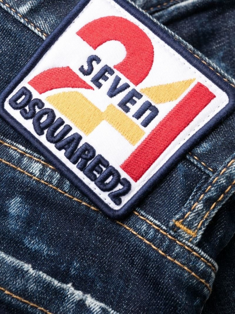 logo-patch skinny-cut jeans - 7