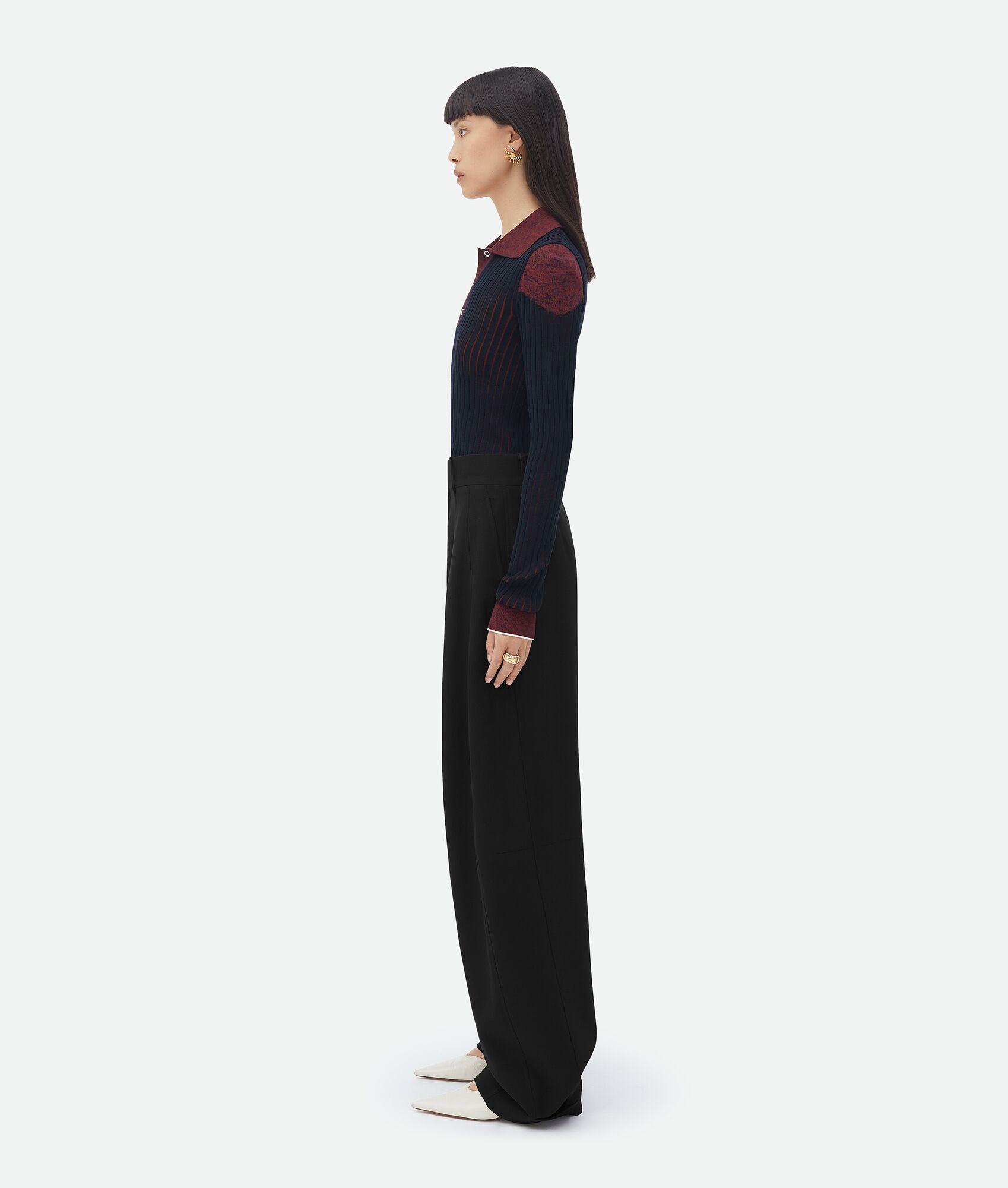 straight leg wool pants - 2