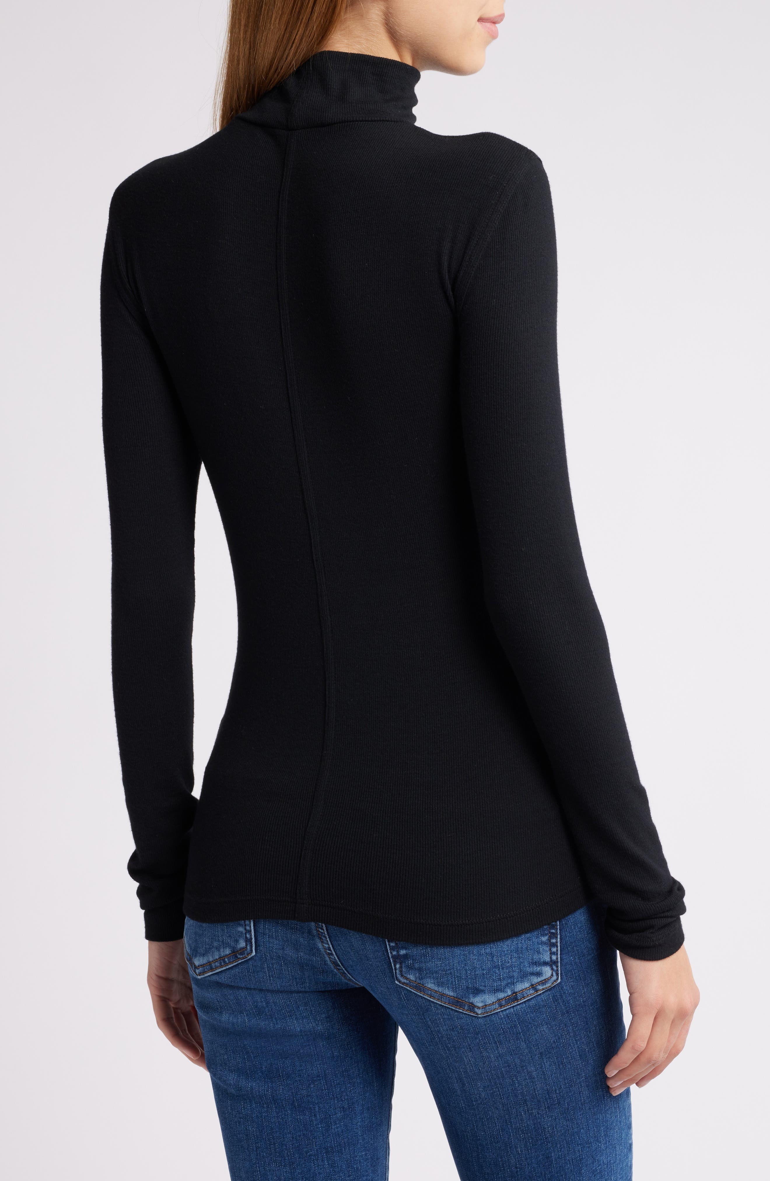 Rib Mock Neck Top - 2