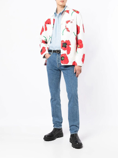 KENZO floral-print overshirt outlook