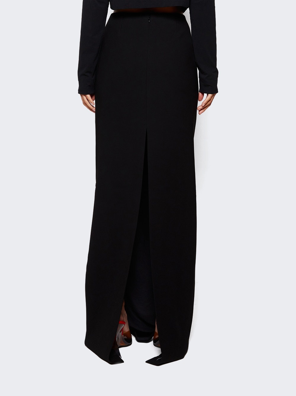 High Waist Column Skirt Black - 5