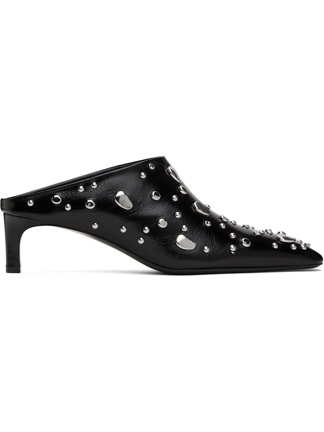 Black Studs Mules - 1