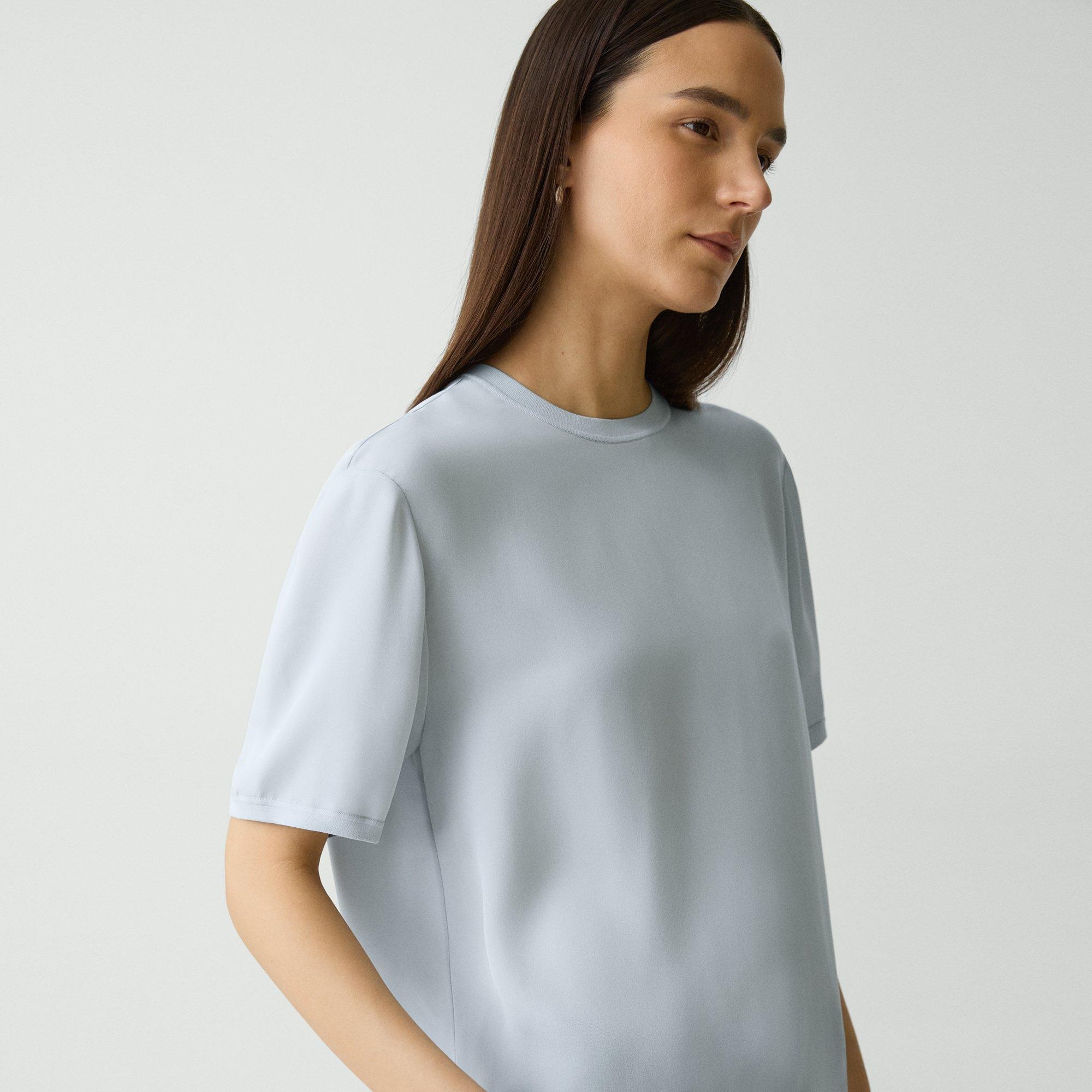 Boxy Tee in Silk Georgette - 4