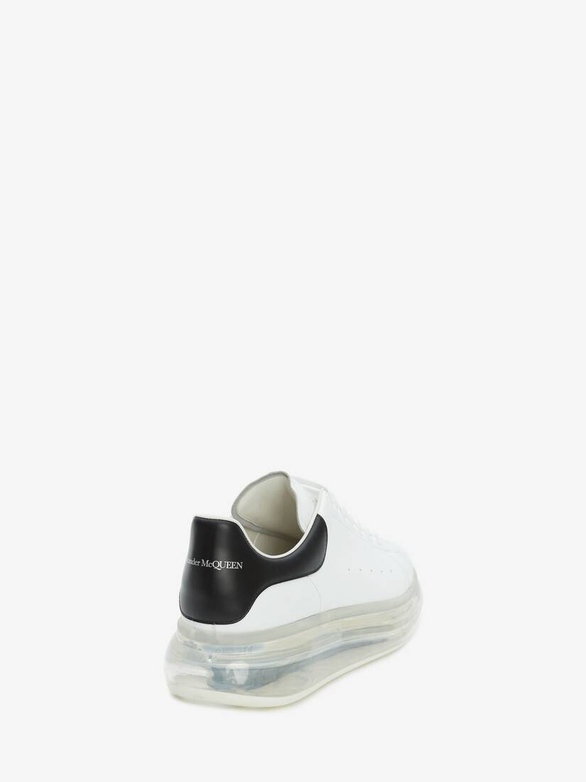 Men's Oversized Transparent Sole Sneaker in White/black - 3