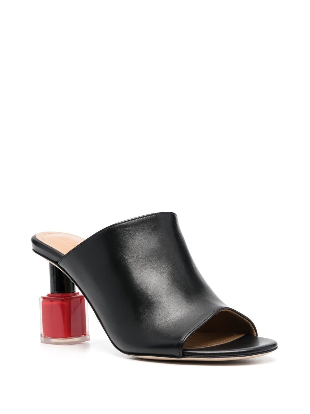 Leather heel mules - 4