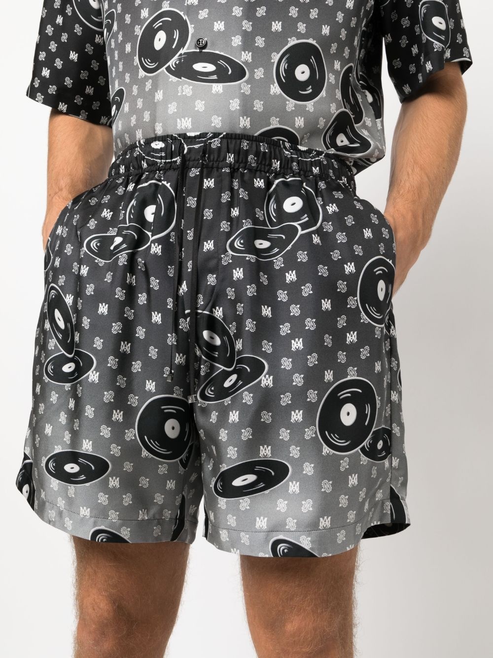 Falling Records silk shorts - 5