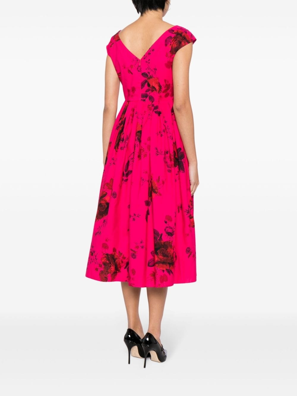 floral-print cotton midi dress - 7