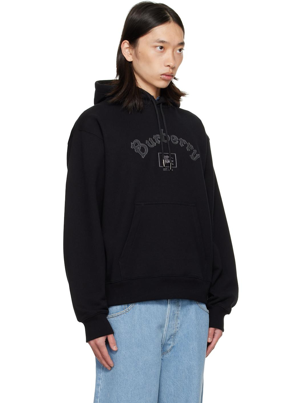 Black Gothic Logo Hoodie - 2