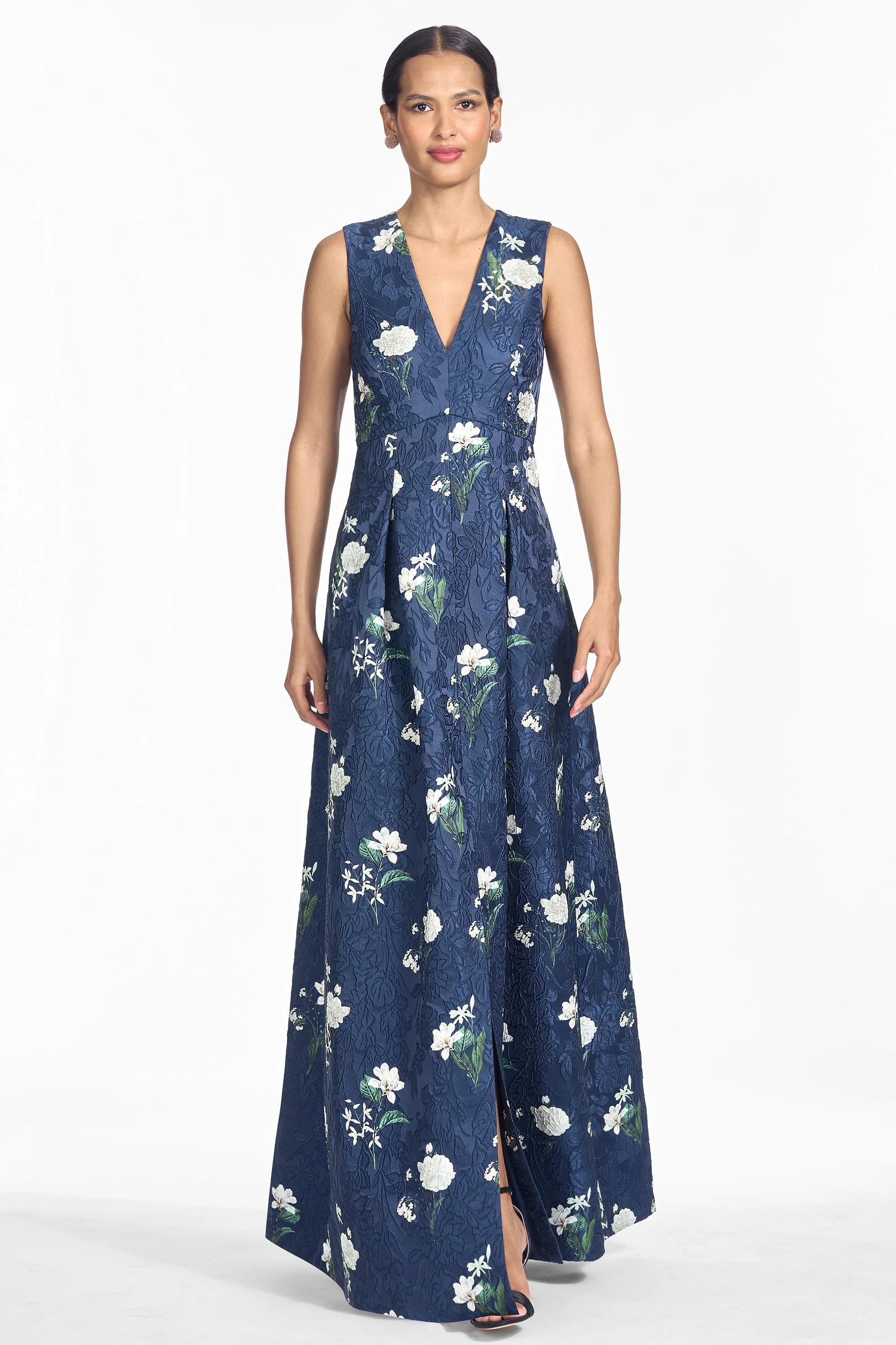 EMBELLISHED BROOKLYNNE GOWN - ALABASTER NOCTURNE FLORAL - 1